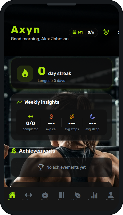 Axyn home dashboard
